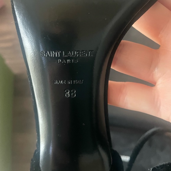 Saint Laurent Amber Velvet Sandals - Picture 9 of 10